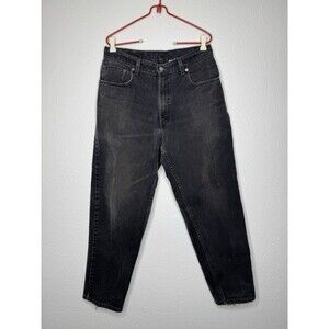 Levi's Mens Vintage 560 Tapered Jeans Size 32X28.5 Black Red Batwing 80s 90s USA